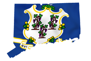 Connecticut flag map
