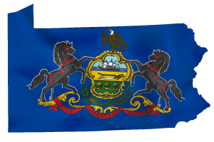 Pennsylvania flag map